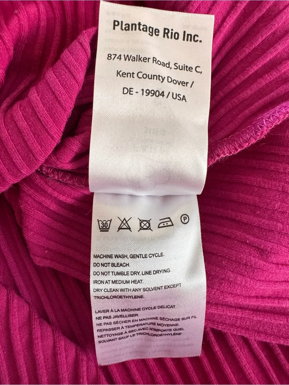 Farm Rio Fuchsia Scoop Neck Ribbed Long Sleeve Bodysuit, Size Small - Picture 7 of 8